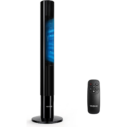 YASHE Ventilateur colonne silencieux Vitesse Oscillant à 85° 110 cm de haut Télécommande