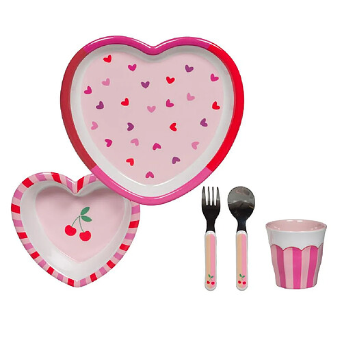 Amadeus Set de repas bébé - Rose