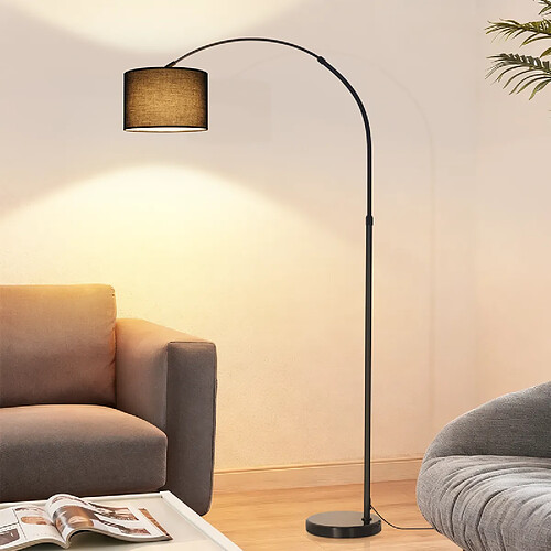 Nettlife Lampadaire arc métal - Noir