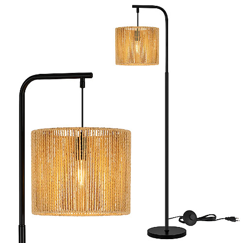 Nettlife Lampadaire boho arc - Noir