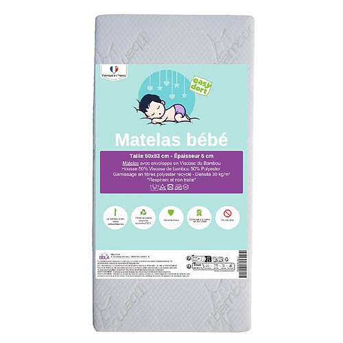 EASY DORT Matelas 50x83 cm berceau bébé
