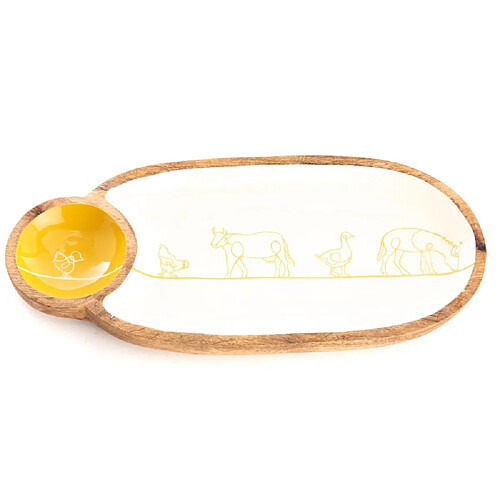Amadeus Plat en bois animaux - Marron