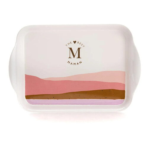 Amadeus Plateau de service rectangulaire - Blanc et rose