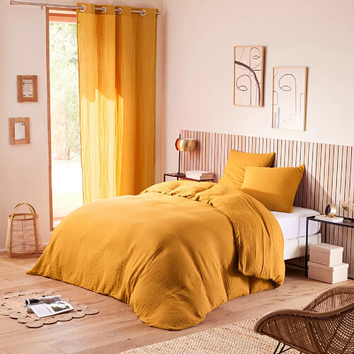 Coton Pur Parure de couette "Noah" Gaze de Coton 260 x 240 pour lit 2 Places "King Size" 160 à 180 cm
