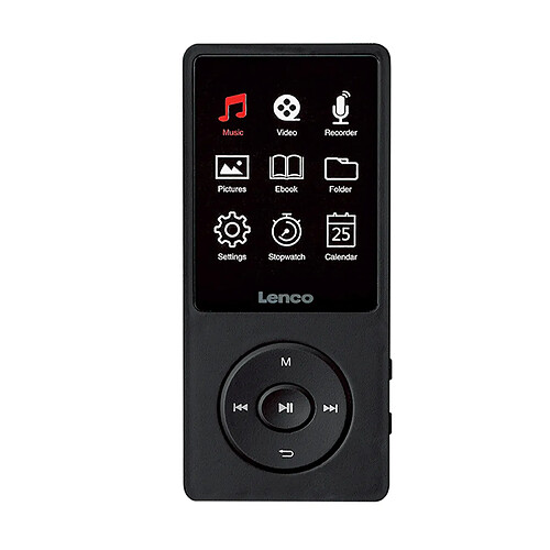 Lenco Lecteur MP3 / MP4 8Go avec Écran TFT 2,4 Pouces avec Enregistrement Vocal Noir