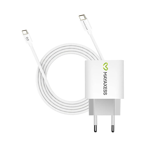Mayaxess Chargeur Secteur pour Pixel 6a 20W + Câble USB-C 1m Blanc