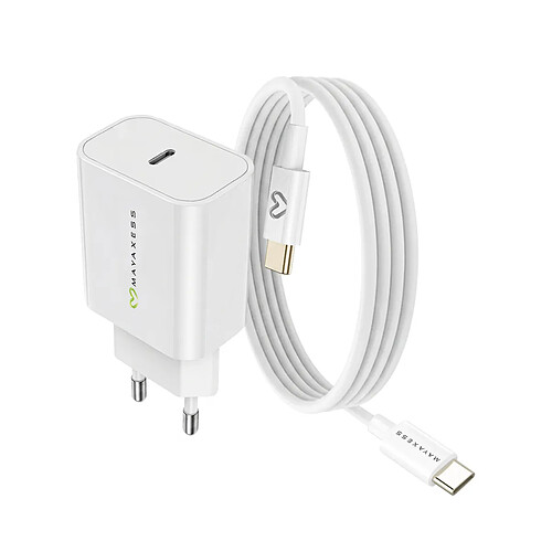 Mayaxess Chargeur Secteur pour Xiaomi 14T 20W + Câble USB-C 1m Blanc
