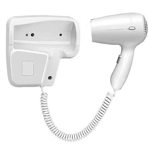 Avizar Sèche-cheveux Mural Électrique 1200W 2 Vitesses avec Support Intégré Blanc