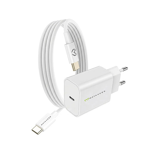 Mayaxess Chargeur Secteur pour Xiaomi 15T 20W + Câble USB-C 1m Blanc