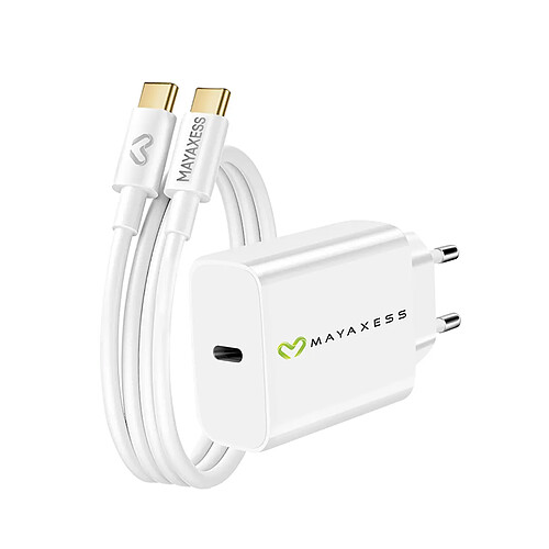 Mayaxess Chargeur Secteur pour Magic 6 Lite 20W + Câble USB-C 1m Blanc