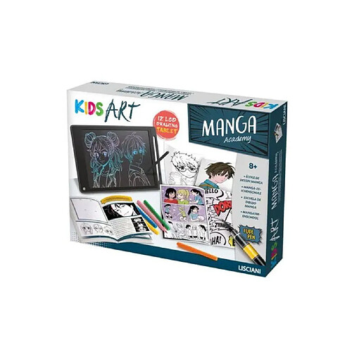 Lisciani Giochi LISCIANIGIOCHI KIDS ART Manga Lab - Tablette LCD 12 pouces - Noir