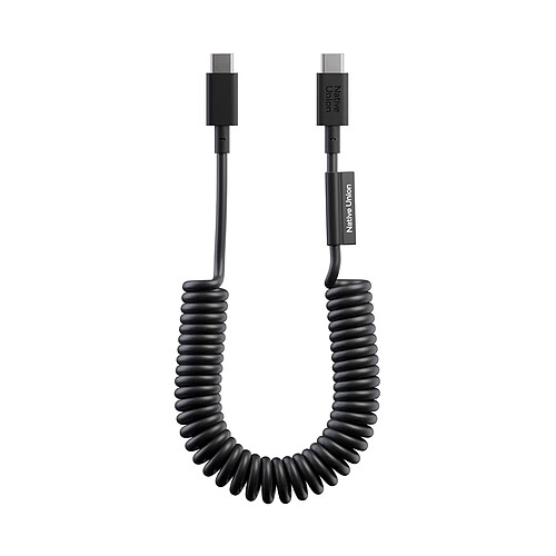 Native Union Câble USB-C vers USB-C 60W Spiralé 1.2m Série POP Charge Rapide Noir