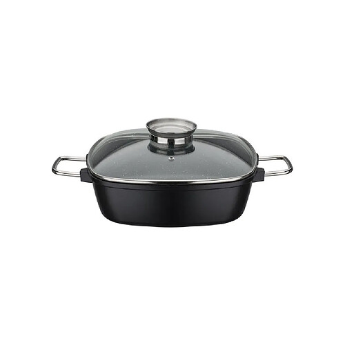 GSW GOURMET GRANIT - Cocotte carrée 28 cm - Noir