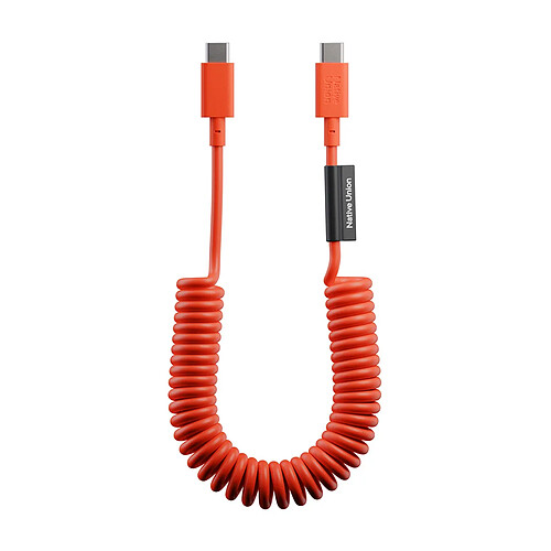 Native Union Câble USB-C vers USB-C 60W Spiralé 1.2m Série POP Charge Rapide Rouge