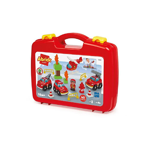 Ecoiffier Abrick Mallette Pompiers - 40 pièces - Rouge
