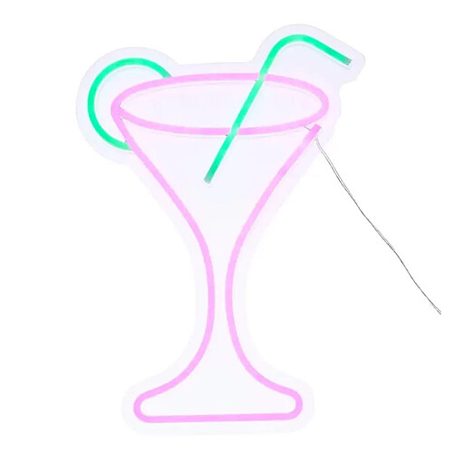 Atmosphera Néon LED Mural Cocktail 34cm Violet