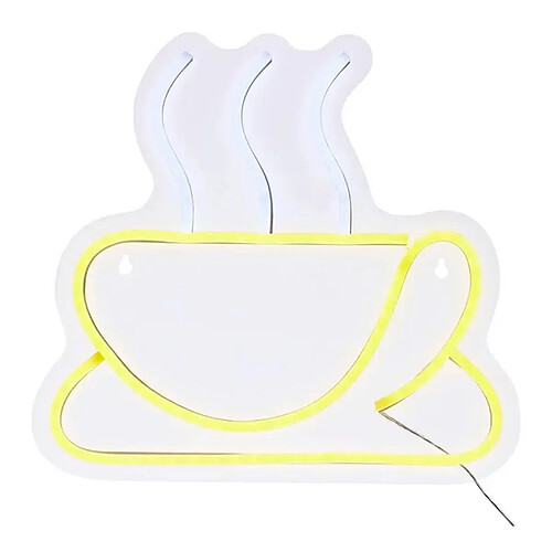 Atmosphera Néon LED Mural Café 27cm Jaune