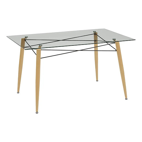Atmosphera Table à Manger en Verre Jindo 140cm Transparent