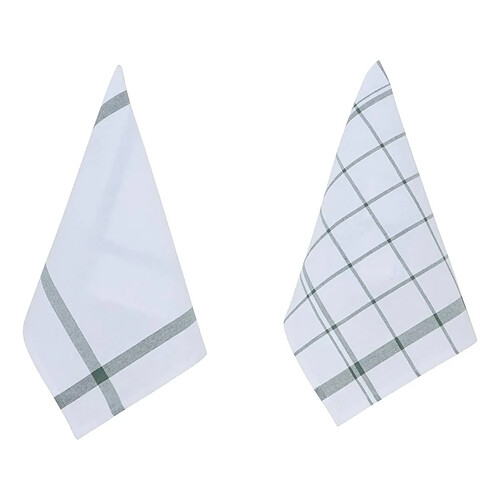 Atmosphera Lot de 2 Torchons de Cuisine Traditionnels 70cm Vert
