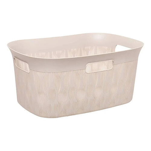 Five Simply Smart Panier à Linge Design Leaf 38L Beige