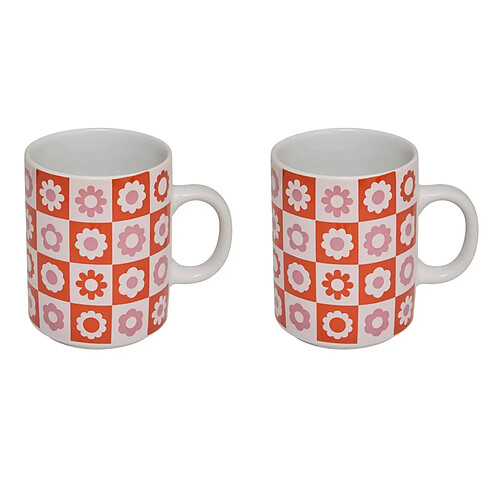 Secret De Gourmet Coffret 2 Mugs en Porcelaine Chachapop 36cl Rose