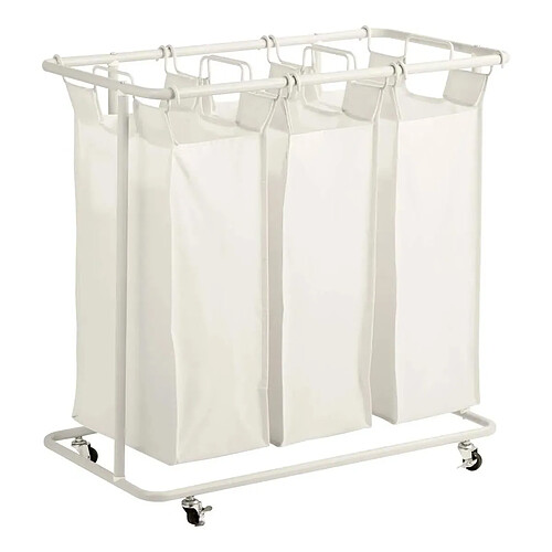Five Simply Smart Panier à Linge 3 bacs Linea 79cm Beige