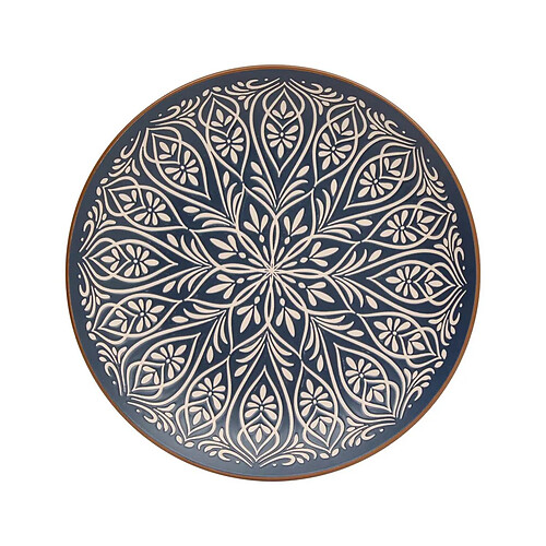 Secret De Gourmet Lot de 6 Assiettes à Dessert en Céramique Inès 21cm Bleu
