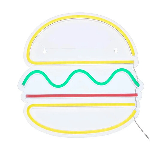 Atmosphera Néon LED Mural Burger 30cm Multicolore