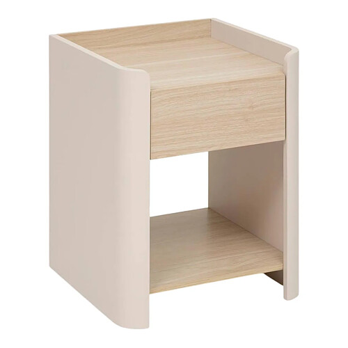Five Simply Smart Table de Chevet 1 Tiroir Roundy 50cm Beige