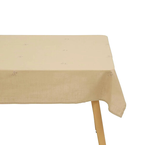 Atmosphera Nappe Brodé en Coton Joy 150x250cm Beige