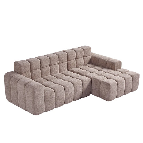 redom Canapé d’angle 3 places - style moderne avec chaiselongue pour salon ou bureau kaki