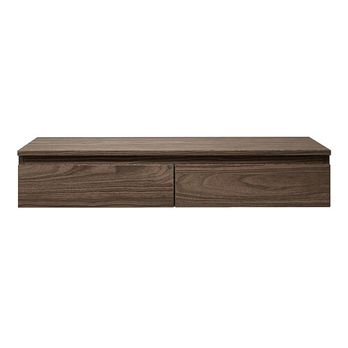 SELSEY - Meuble TV BEMMI SLIM - 100 cm - aspect bois noyer Wisconsin