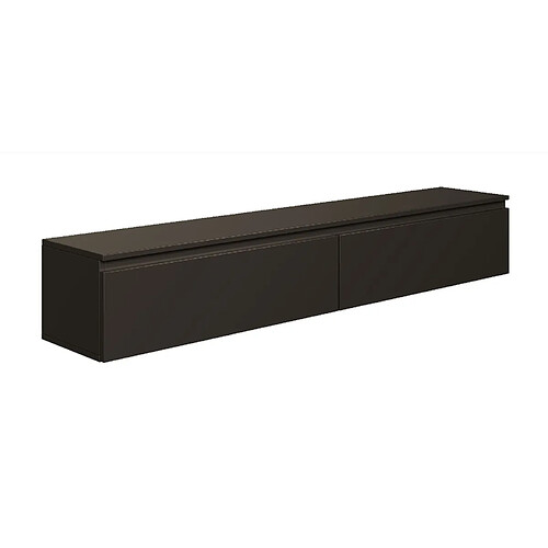 SELSEY - Meuble TV BEMMI - 175 cm - noir