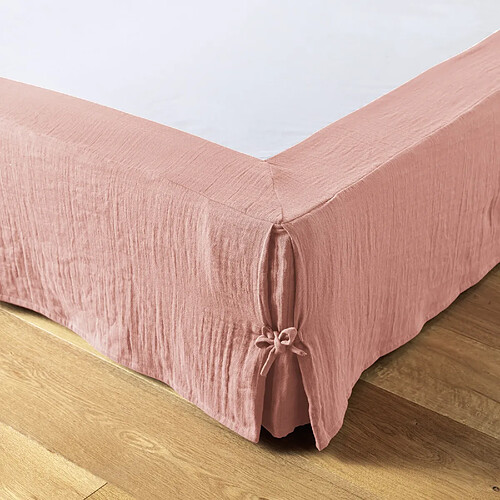 Housse De Rêve Cache sommier 140x190 cm Gaze de coton Rose