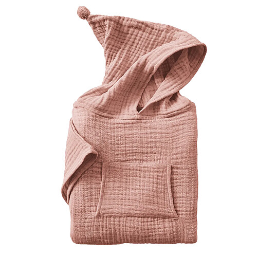 Housse De Rêve Poncho de bain enfant 2/5 ans Gaze de Coton Rose