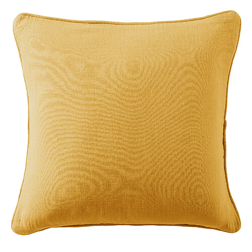 Housse De Rêve Coussin carré déhoussable 45x45 cm Gaze de Coton Terra Safran