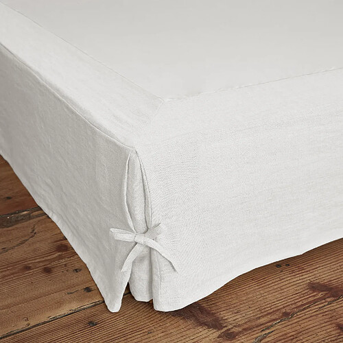 Housse De Rêve Cache sommier 180x200 cm Lin Français Craie