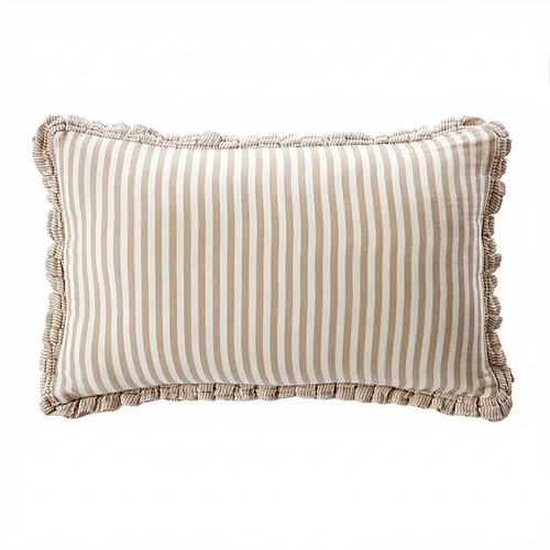 Housse De Rêve Coussin rectangulaire déhoussable 40x60 cm Gaze de Coton Camélia Ficelle
