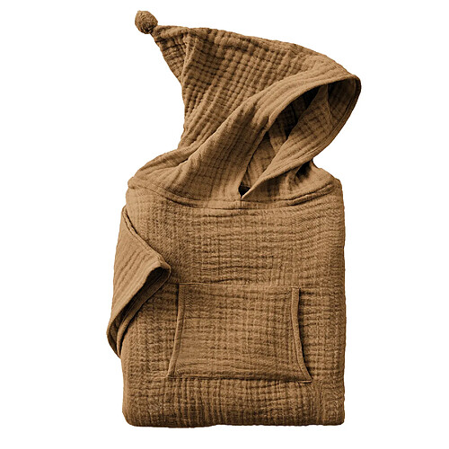 Housse De Rêve Poncho de bain enfant 2/5 ans Gaze de Coton Camel