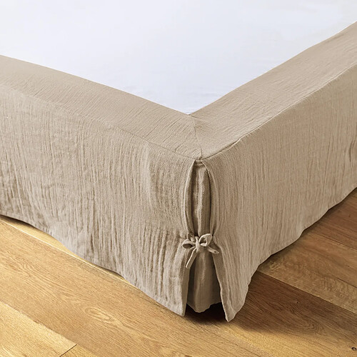 Housse De Rêve Cache sommier 140x190 cm Gaze de Coton Terra Ficelle
