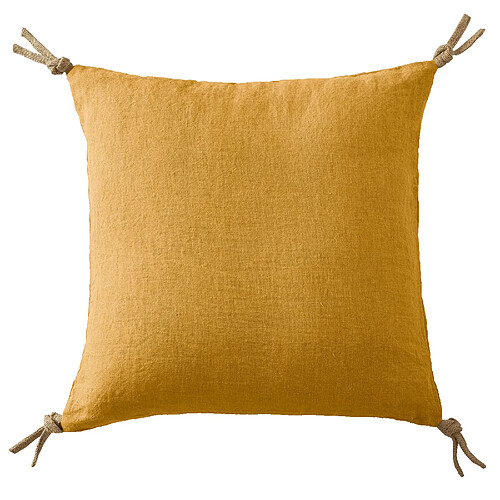 Housse De Rêve Coussin 45x45 cm Lin Français Miel