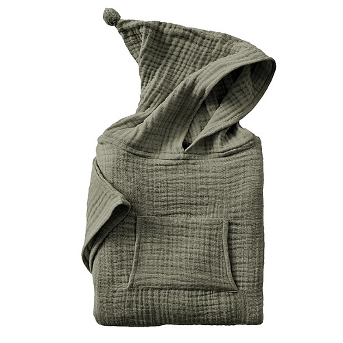 Housse De Rêve Poncho de bain enfant 6/10 ans Gaze de Coton Romarin