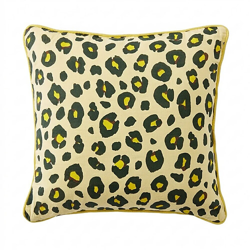 Housse De Rêve Coussin carré déhoussable 45x45 cm Gaze de Coton Montauk Jaune