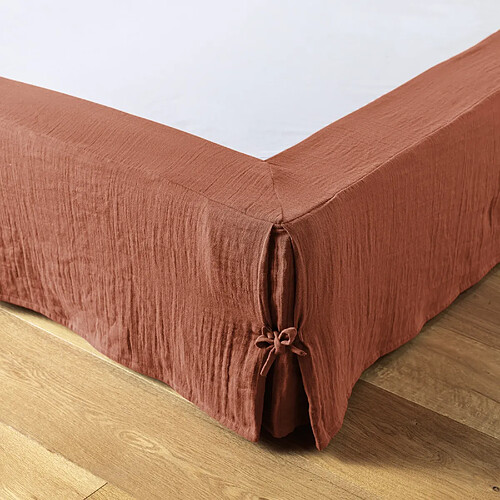 Housse De Rêve Cache sommier 160x200 cm Gaze de coton Terracotta