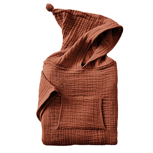 Housse De Rêve Poncho de bain enfant 2/5 ans Gaze de Coton Terracotta