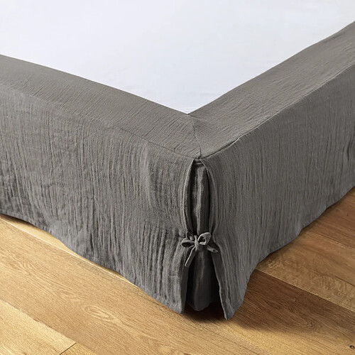 Housse De Rêve Cache sommier 160x200 cm Gaze de coton Granit
