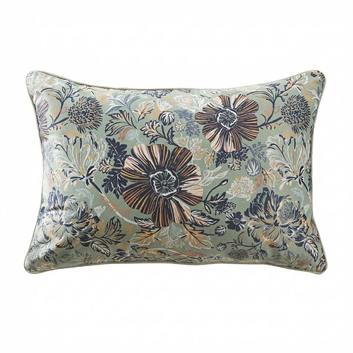 Housse De Rêve Coussin rectangulaire déhoussable 40x60 cm Velours de Coton Églantine
