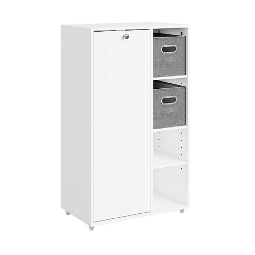 SoBuy Armoire haute rangement linge blanc 50x30x85 cm BZR218-W