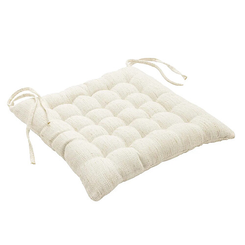 Douceur D'Interieur Galette de Chaise Effet Lin Tissé Nando 38x38cm Naturel
