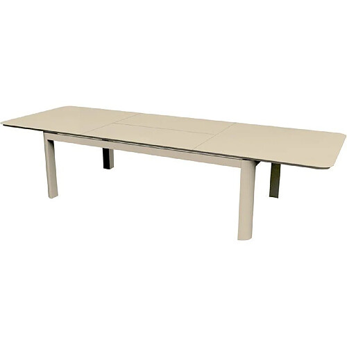 Proloisirs table de jardin rectangulaire - Crème